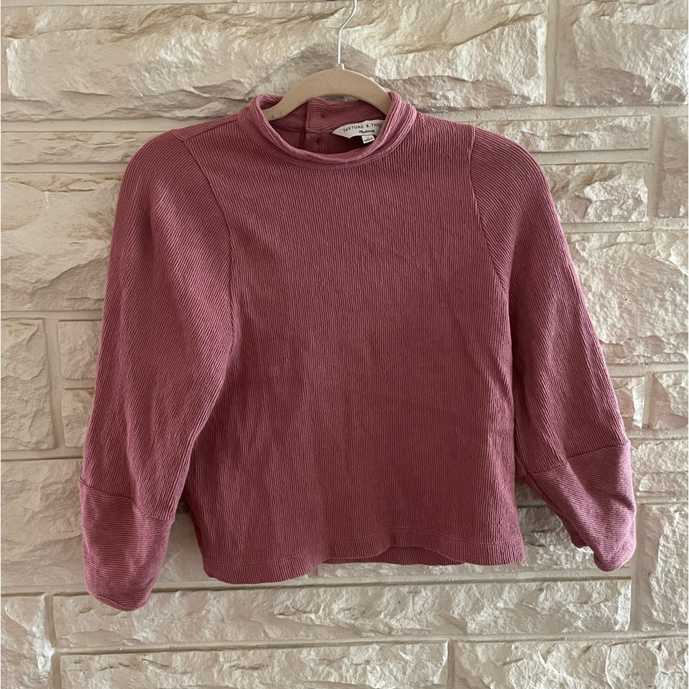 Texture & Thread Button-Back Mockneck Top - image 1